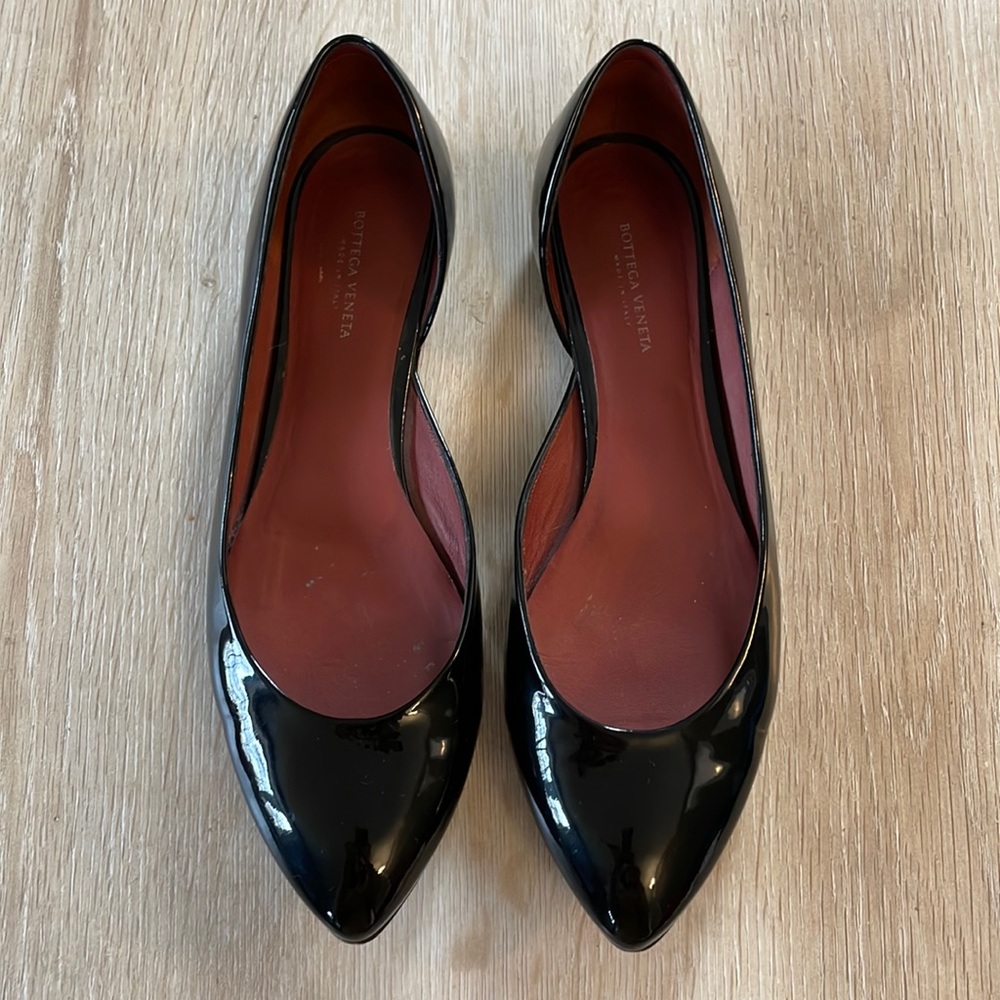 Bottega Veneta Black Patent D’Orsay Flats - 38.5 - Picture 3 of 8